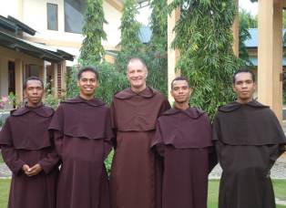 Fr Denis with East Timorese Carmelites in formation in Hera, Timor Leste, 2012